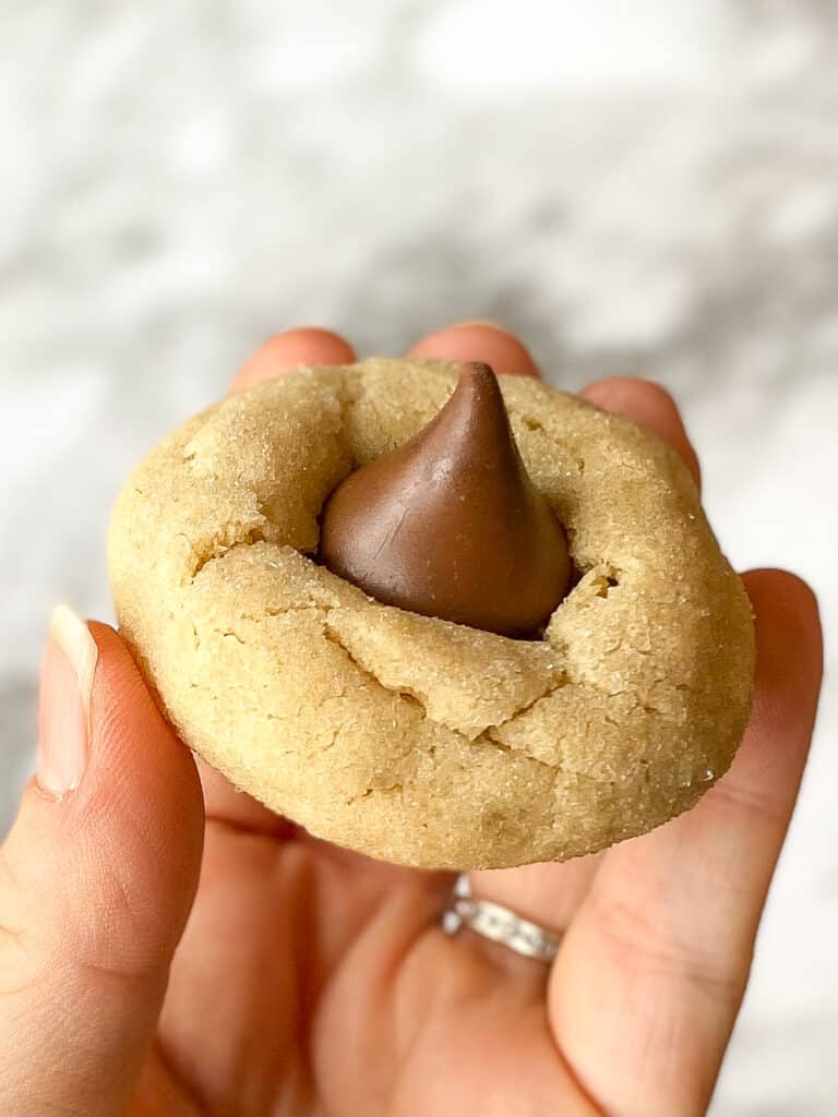 Close up of Peanut Butter Blossom Cookie