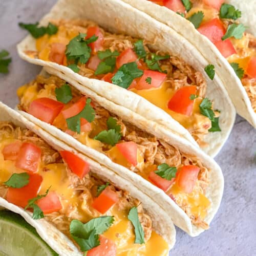 4 Ingredient Slow Cooker Chicken Tacos close up