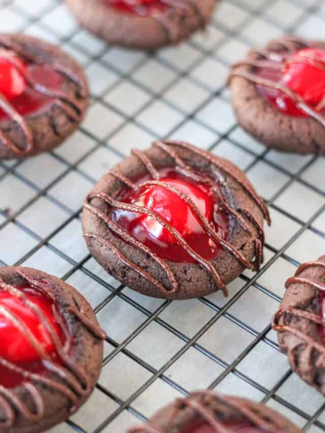 Chocolate Cherry Thumbprint Cookies Story