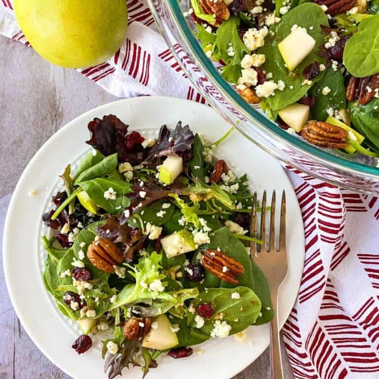 Candied Pecan and Cranberry Pear Salad