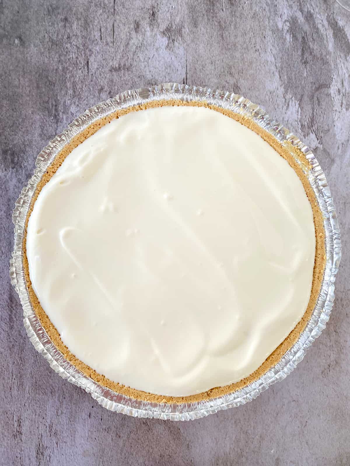 lemon pie assembled without whipped cream topping