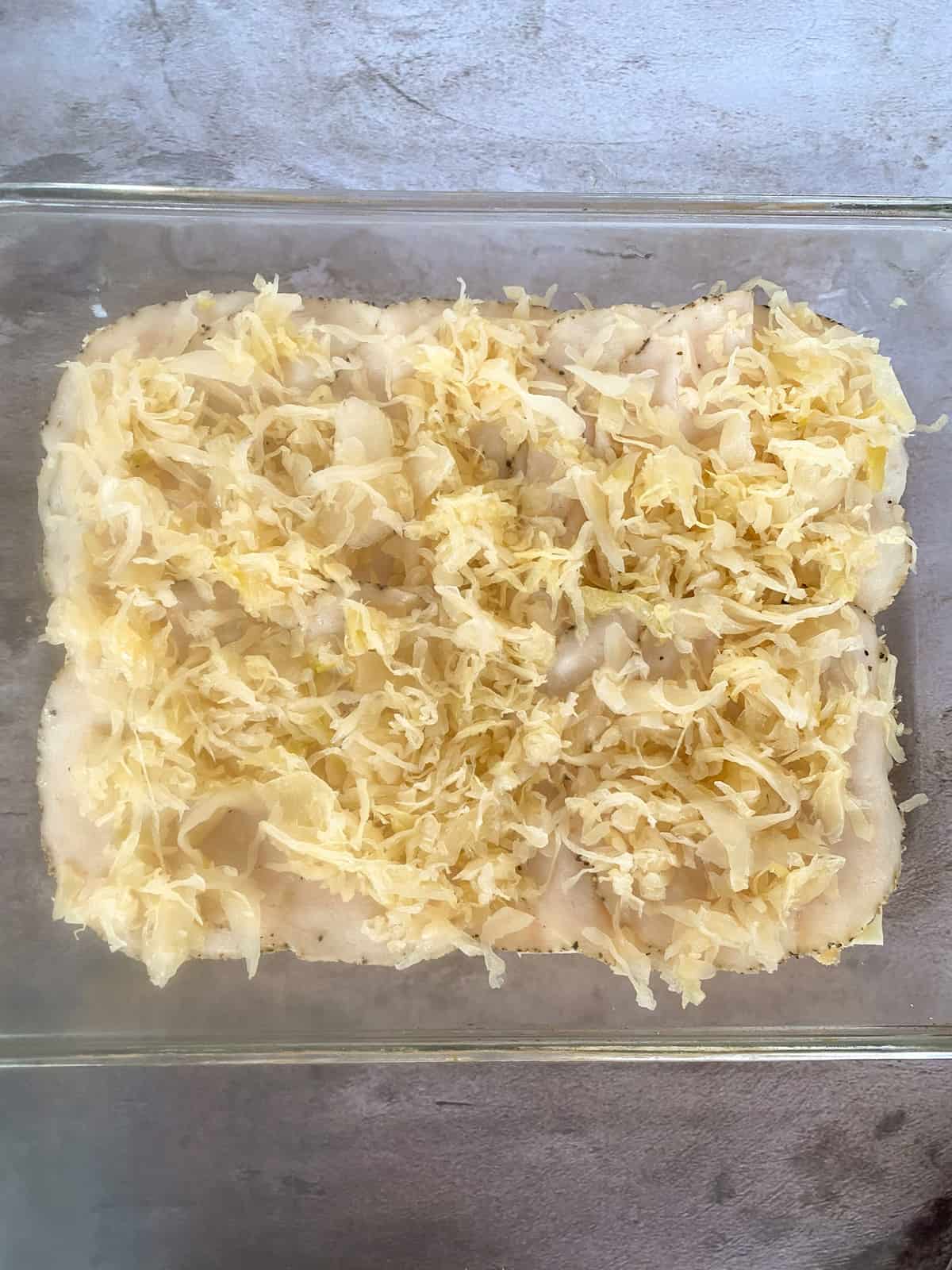 the sauerkraut layer of the sliders