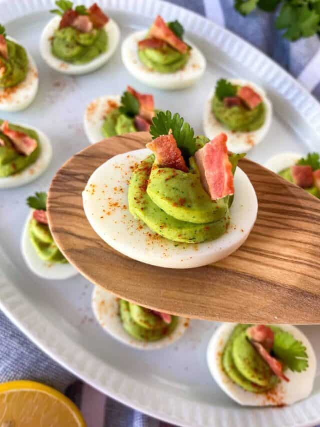 Avocado Bacon Deviled Eggs