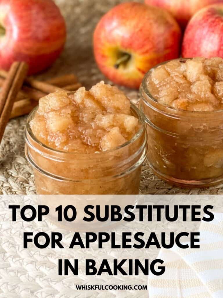 title over picture of two jars of applesauce, apples, and cinnamon sticks