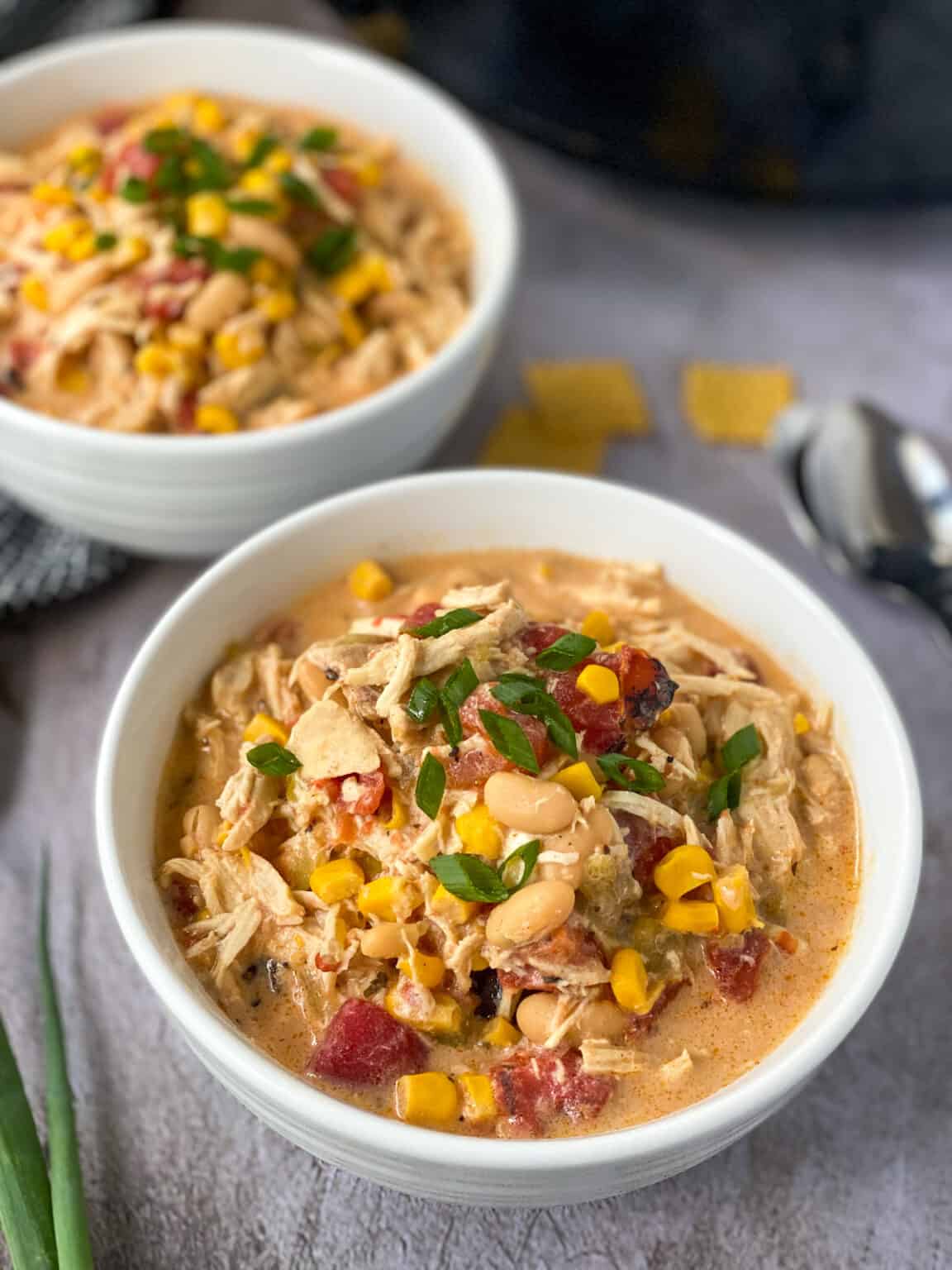 Crock Pot Creamy Buffalo Chicken Soup - Whiskful Cooking