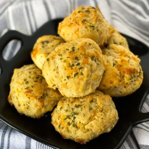 a plate full of easy 20-minute cheddar bay biscuits