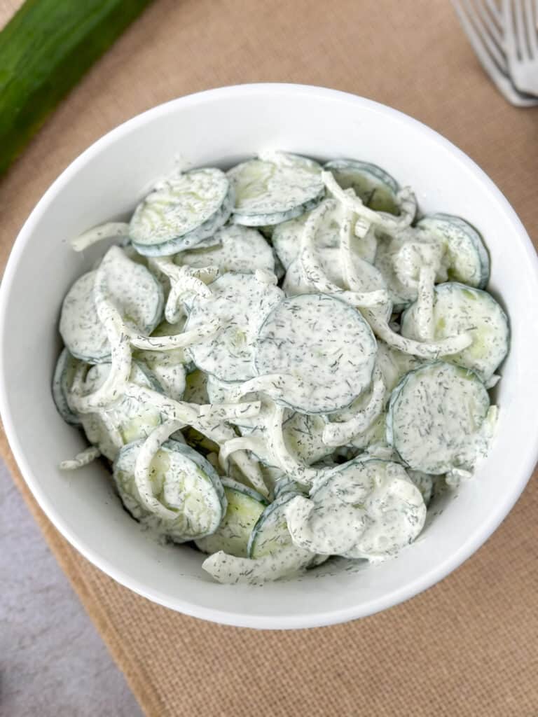 Old Fashioned Creamy Cucumber and Onion Salad Whiskful Cooking