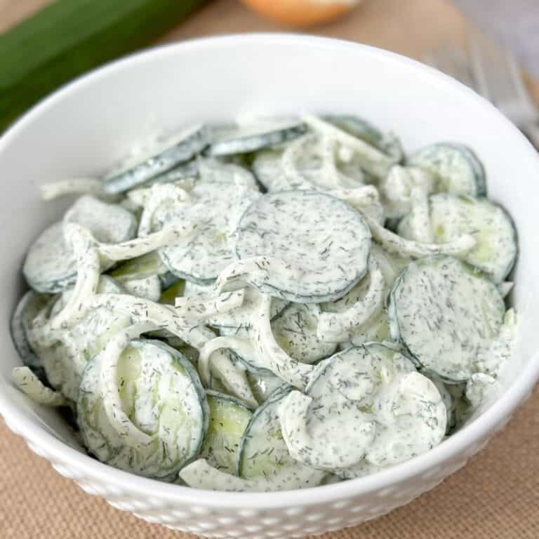 Old Fashioned Creamy Cucumber and Onion Salad