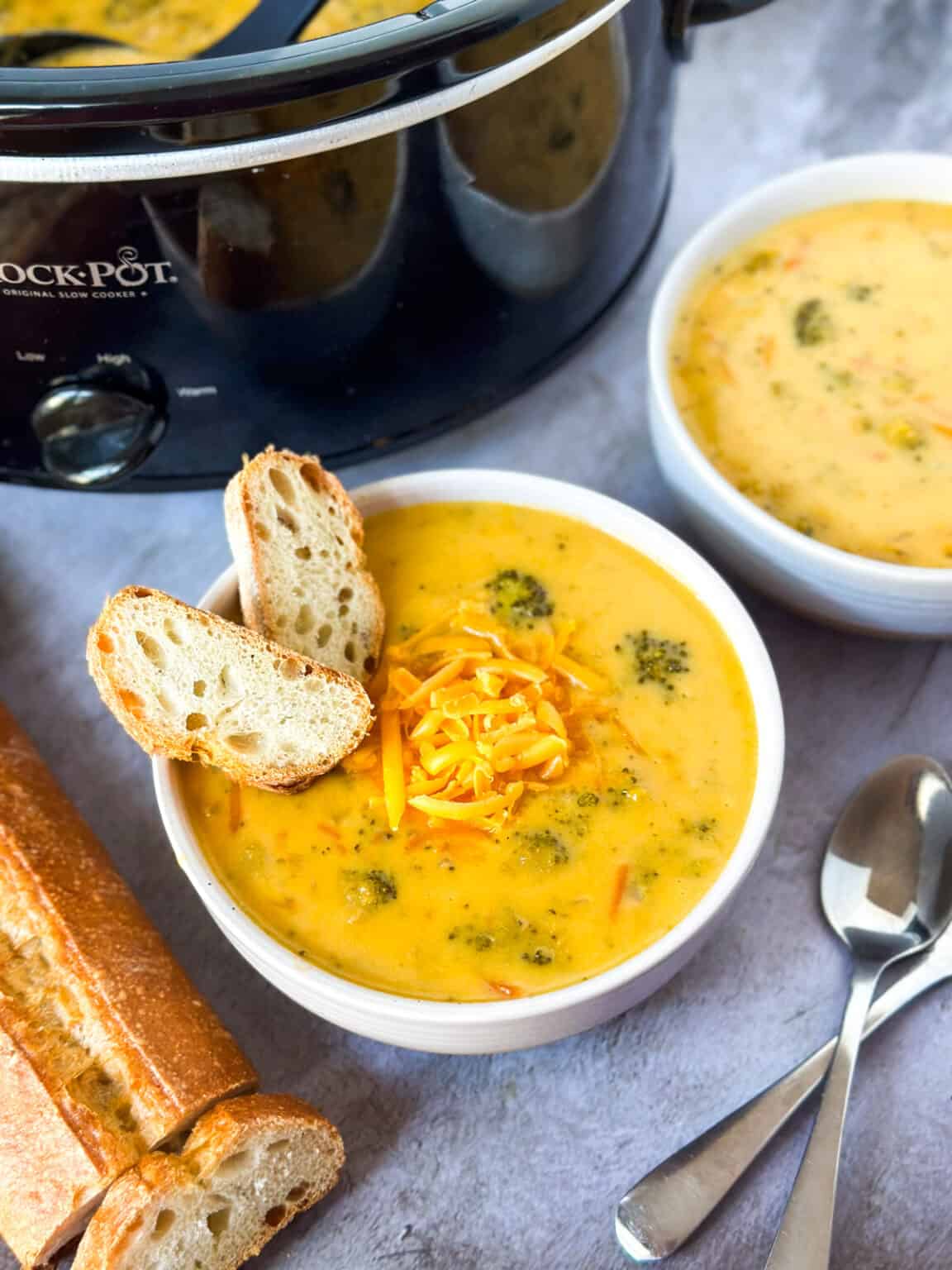 Easy Slow Cooker Broccoli Cheddar Cheese Soup Whiskful Cooking