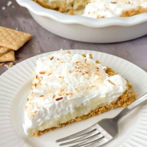 Old Fashioned Coconut Cream Pie with Graham Cracker Crust - Whiskful ...