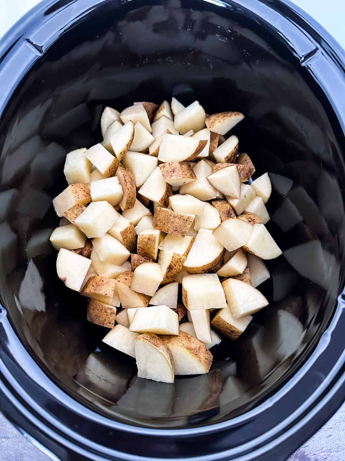 Potatoes in a crock pot.